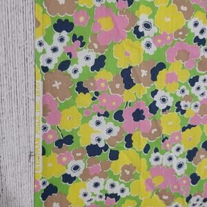 Vintage 1970 Klopman Mills Floral Cotton Fabric 45x100 1970 Mod Hippie (2.8 Yds)